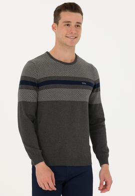 Erkek Antrasit Melanj Kazak - 50272107001