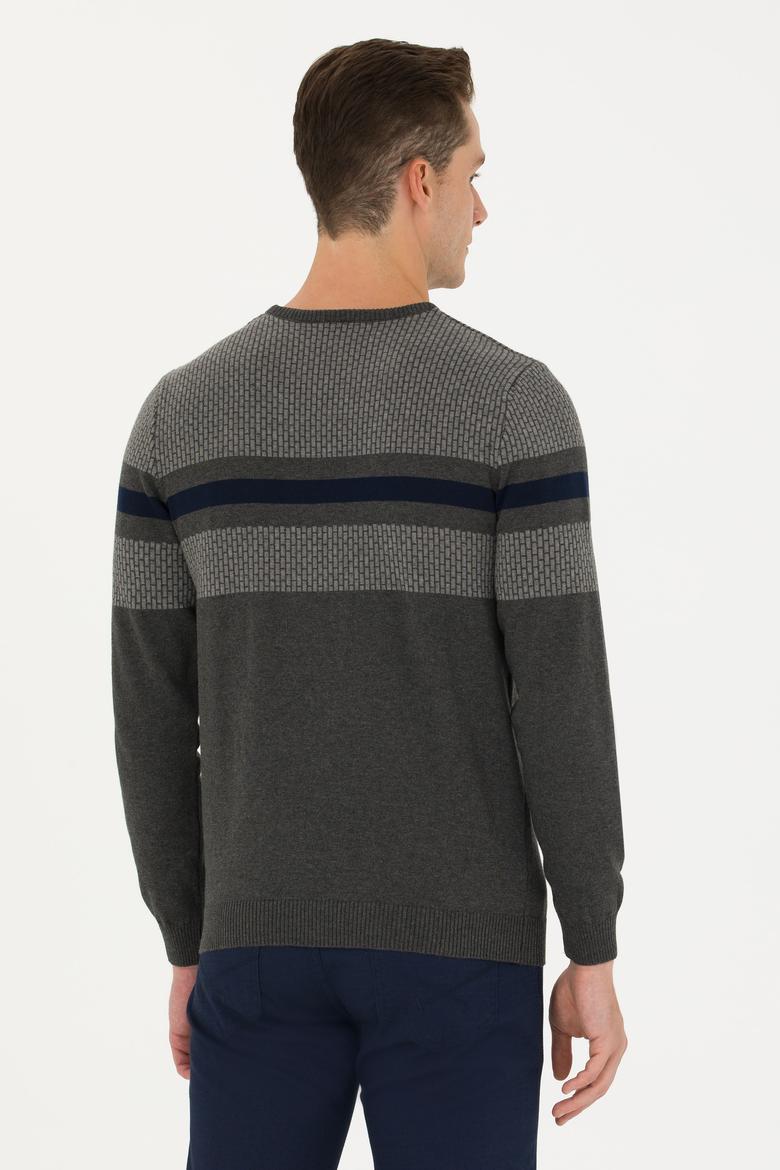 Erkek Antrasit Melanj Kazak - 50272107001