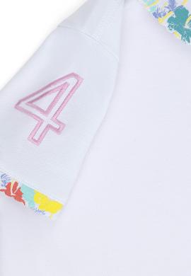 Kız Çocuk Beyaz Basic Polo Yaka Tişört - 50265667003