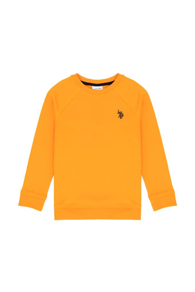 Erkek Çocuk Koyu Sarı Basic Bisiklet Yaka Sweatshirt