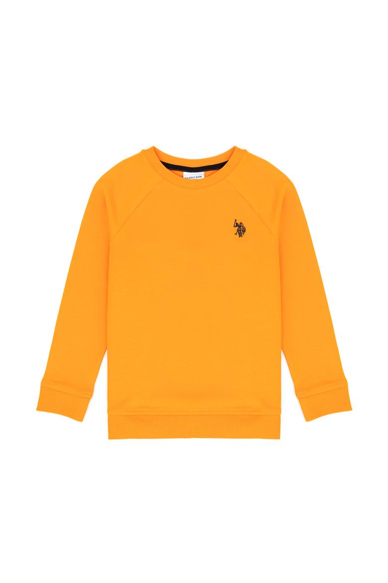 Erkek Çocuk Koyu Sarı Basic Bisiklet Yaka Sweatshirt