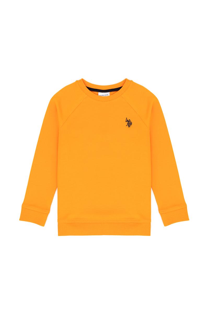 Erkek Çocuk Koyu Sarı Basic Bisiklet Yaka Sweatshirt