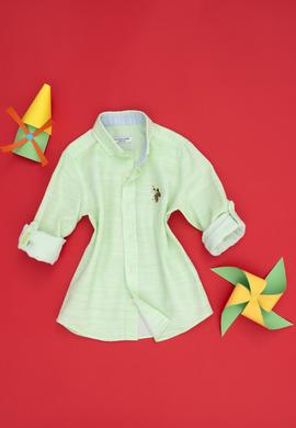 Erkek Çocuk Neon Sarı Uzun Kollu Gömlek - 50264103013