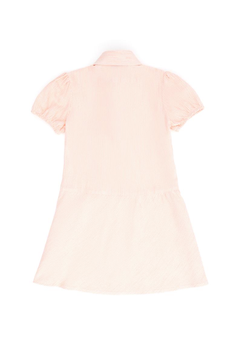 Kız Çocuk Turuncu Kısa Kol Dokuma Elbise - 50262735026