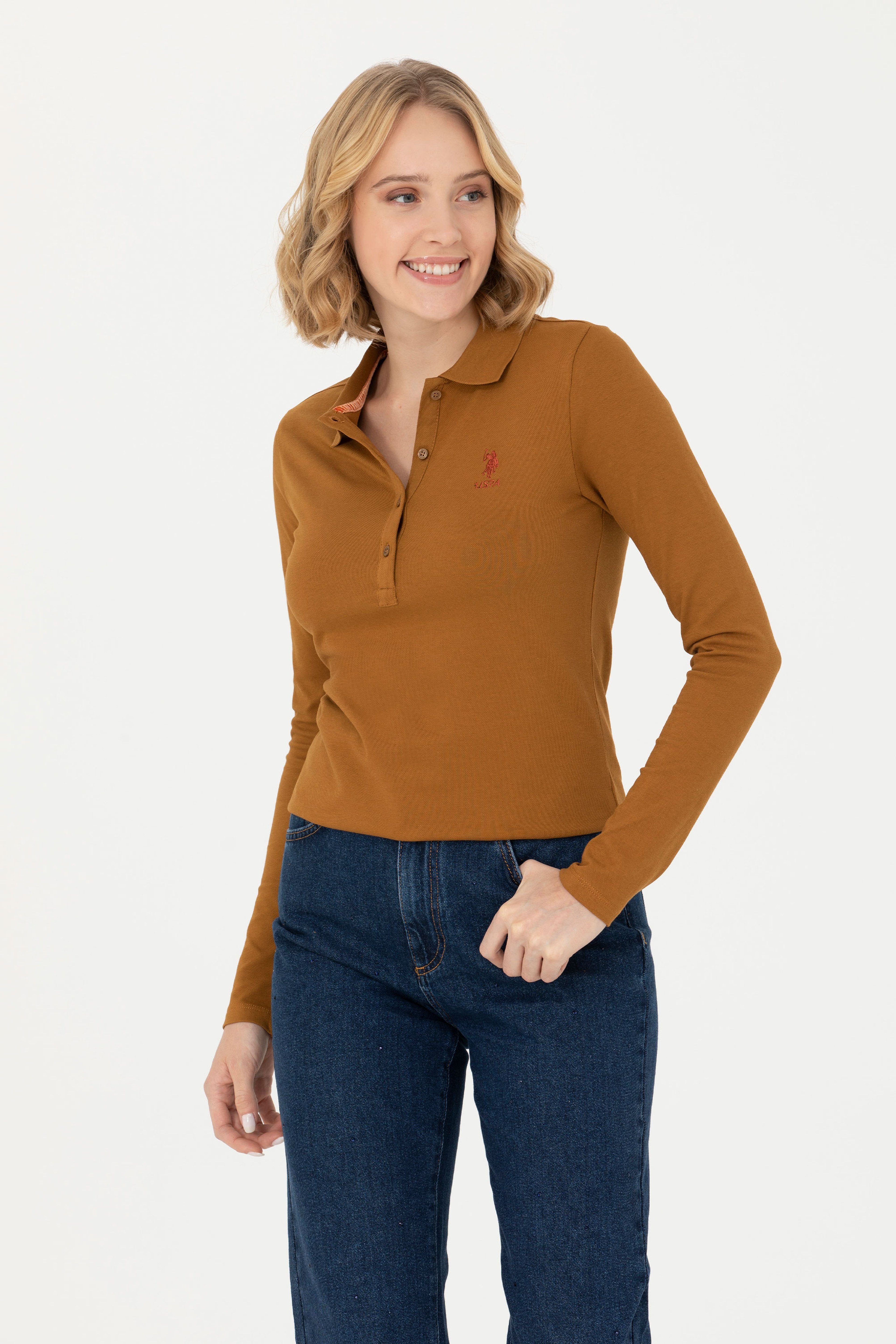 Kadın Coconut Basic Polo Yaka Sweatshirt - Image 3