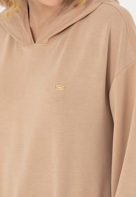 Kadın Kum Kapüşonlu Sweatshirt - 50272104004