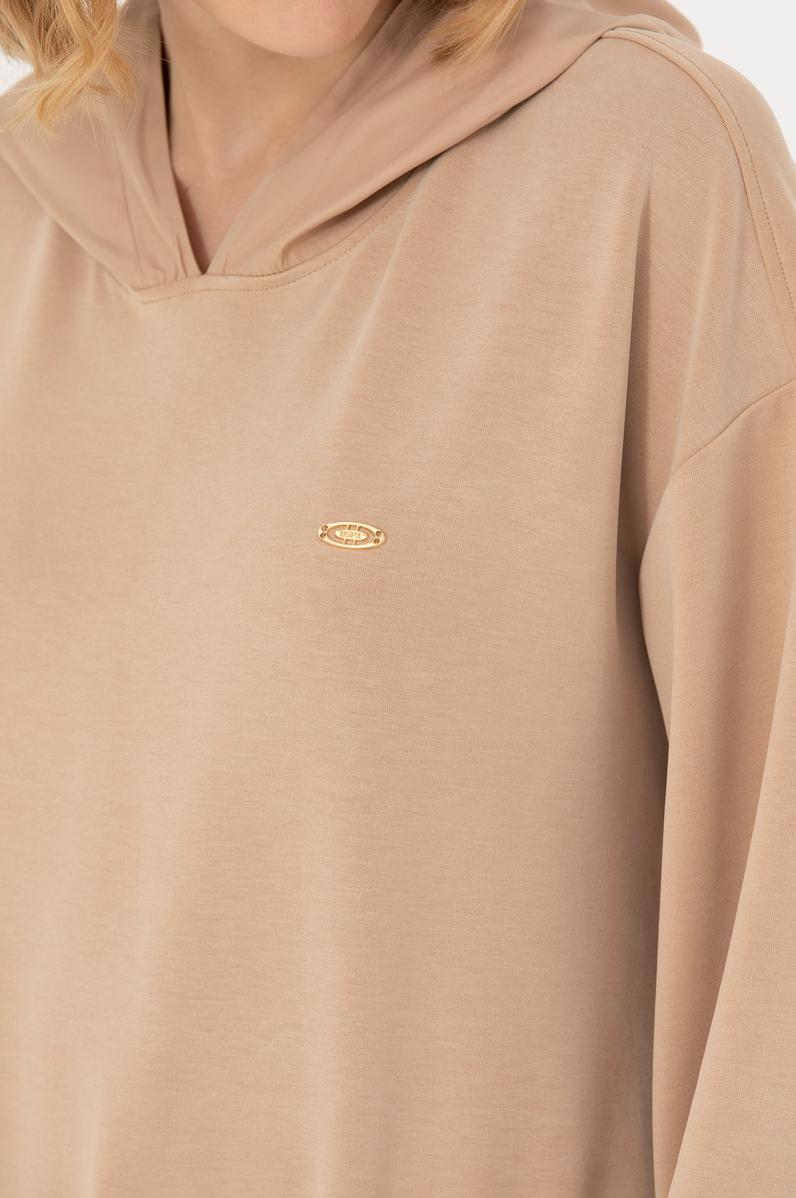 Kadın Kum Kapüşonlu Sweatshirt