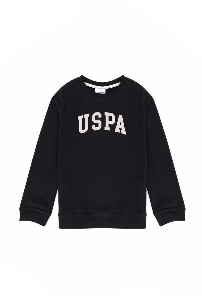 Erkek Çocuk Siyah Basic Bisiklet Yaka Sweatshirt