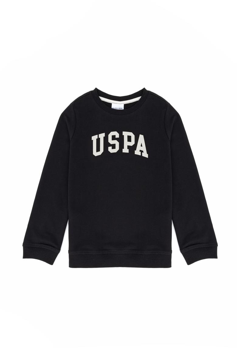 Erkek Çocuk Siyah Basic Bisiklet Yaka Sweatshirt