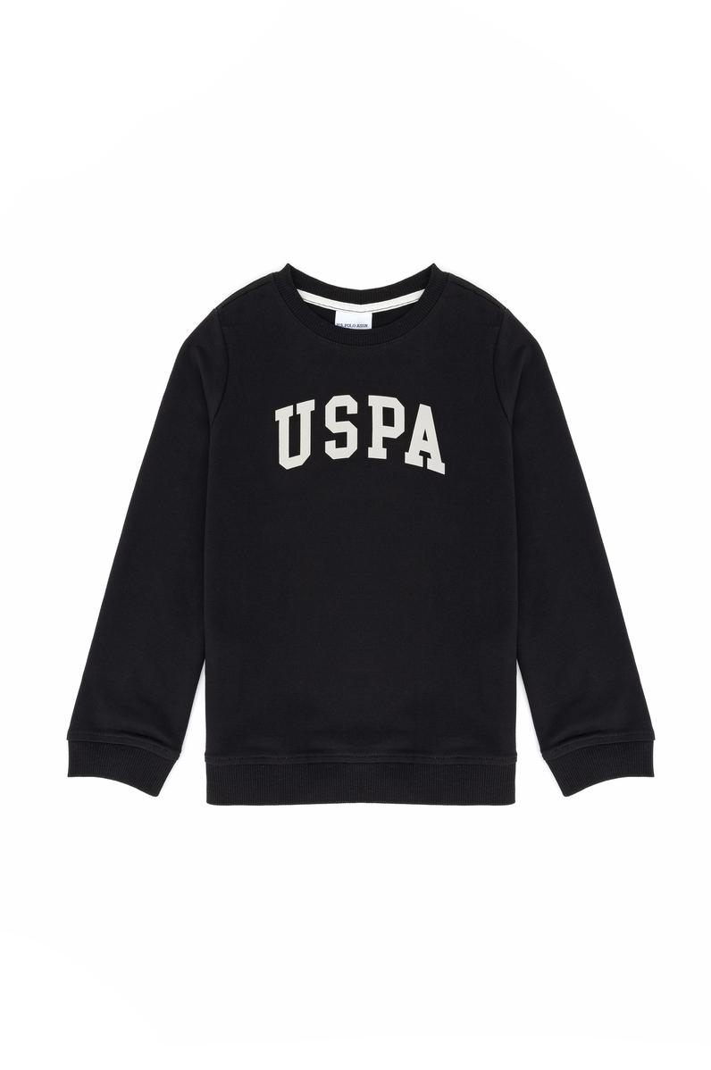 Erkek Çocuk Siyah Basic Bisiklet Yaka Sweatshirt