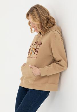 Kadın Kum Kapüşonlu Sweatshirt - 50271589012