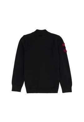 Erkek Çocuk Siyah Bisiklet Yaka Triko Hırka - 50276110008