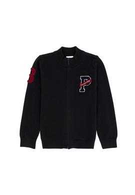 Erkek Çocuk Siyah Bisiklet Yaka Triko Hırka - 50276110008