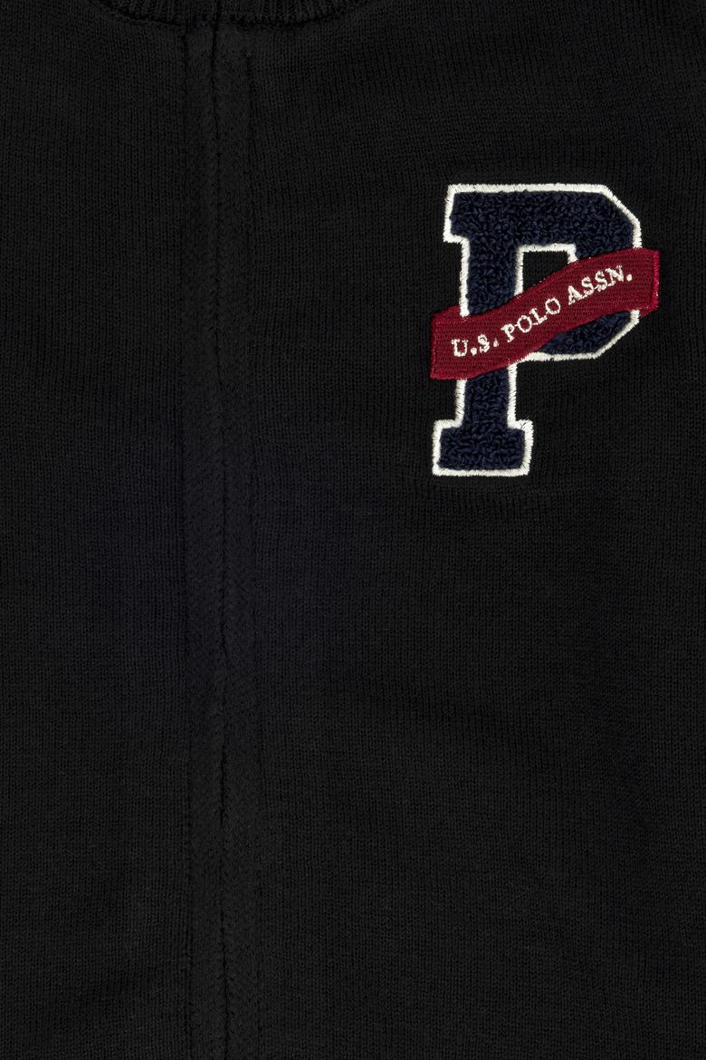 Erkek Çocuk Siyah Bisiklet Yaka Triko Hırka - 50276110008