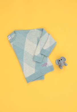 Kız Çocuk Mint Bisiklet Yaka Kazak - 50271890022