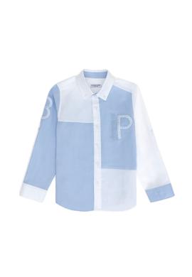 Erkek Çocuk Mavi Uzun Kollu Gömlek - 50272397014