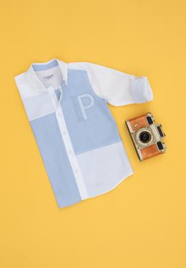 Erkek Çocuk Mavi Uzun Kollu Gömlek - 50272397014