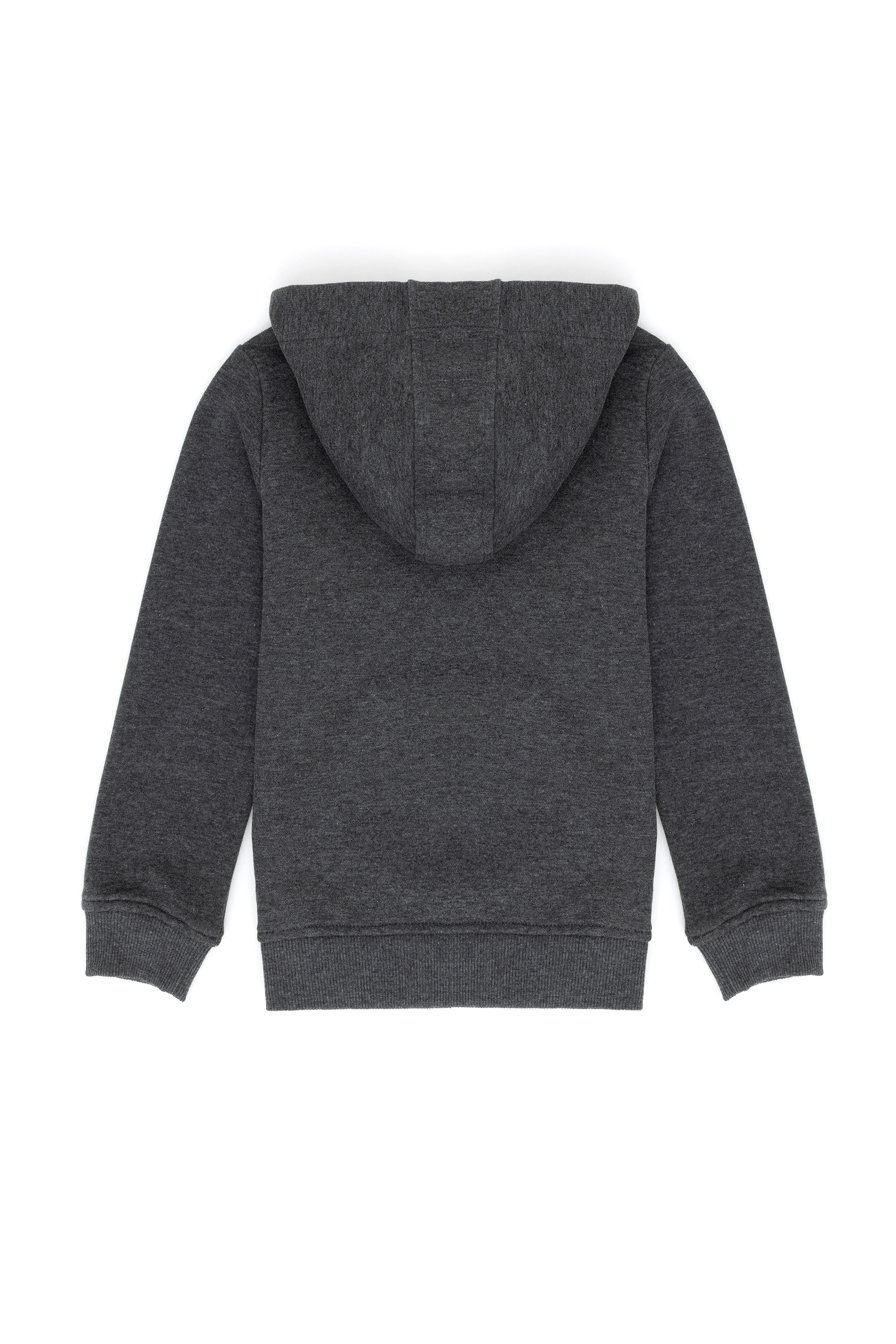 Çocuk Antrasit Melanj Basic Kapüşonlu Sweatshirt - Image 2