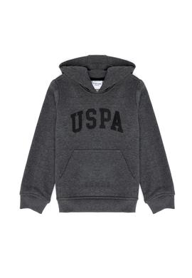 Çocuk Antrasit Melanj Basic Kapüşonlu Sweatshirt - 50277088085