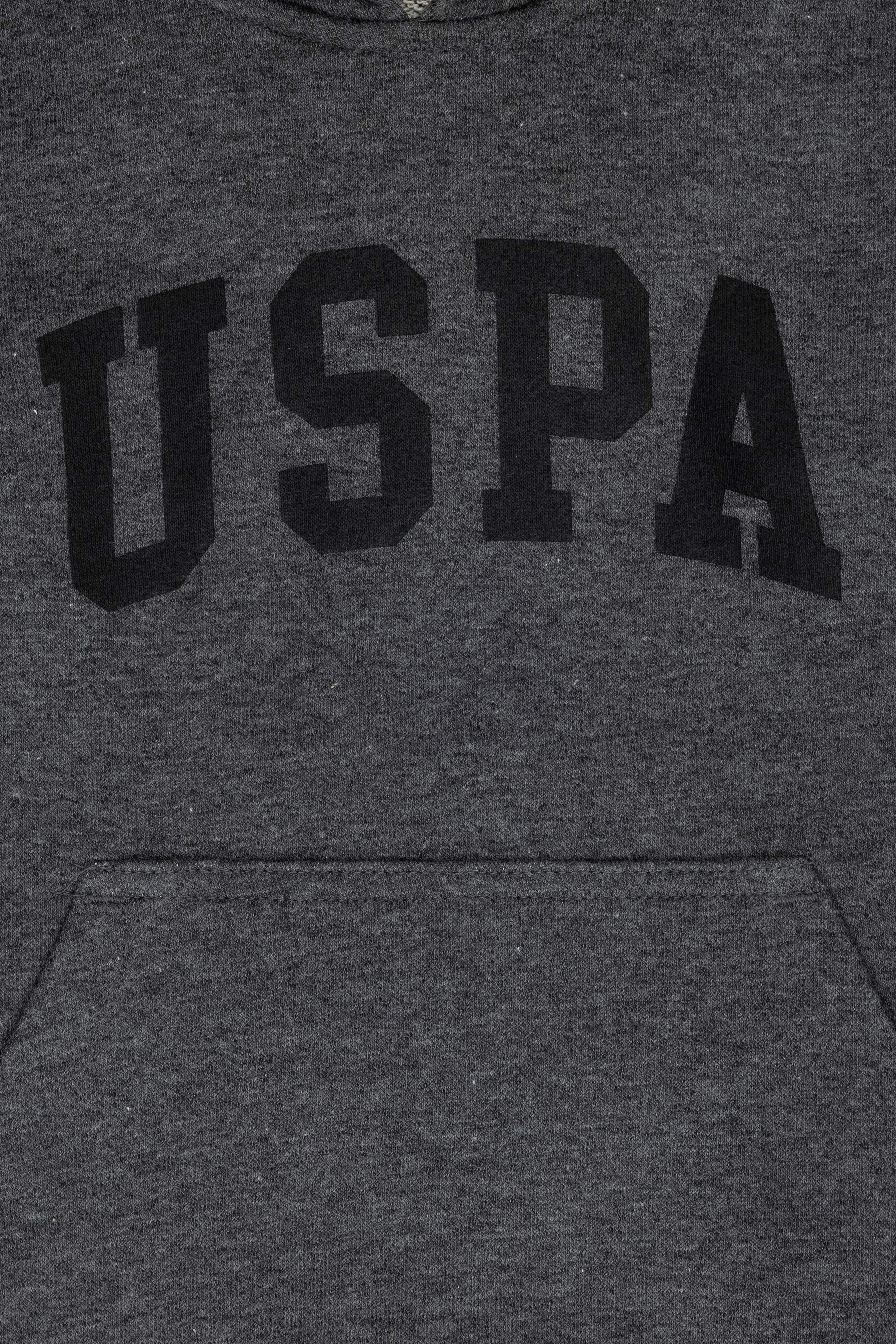 Çocuk Antrasit Melanj Basic Kapüşonlu Sweatshirt - Image 3