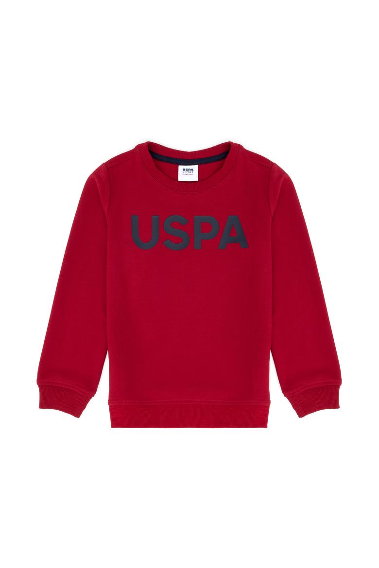 Çocuk Kırmızı Basic Bisiklet Yaka Sweatshirt