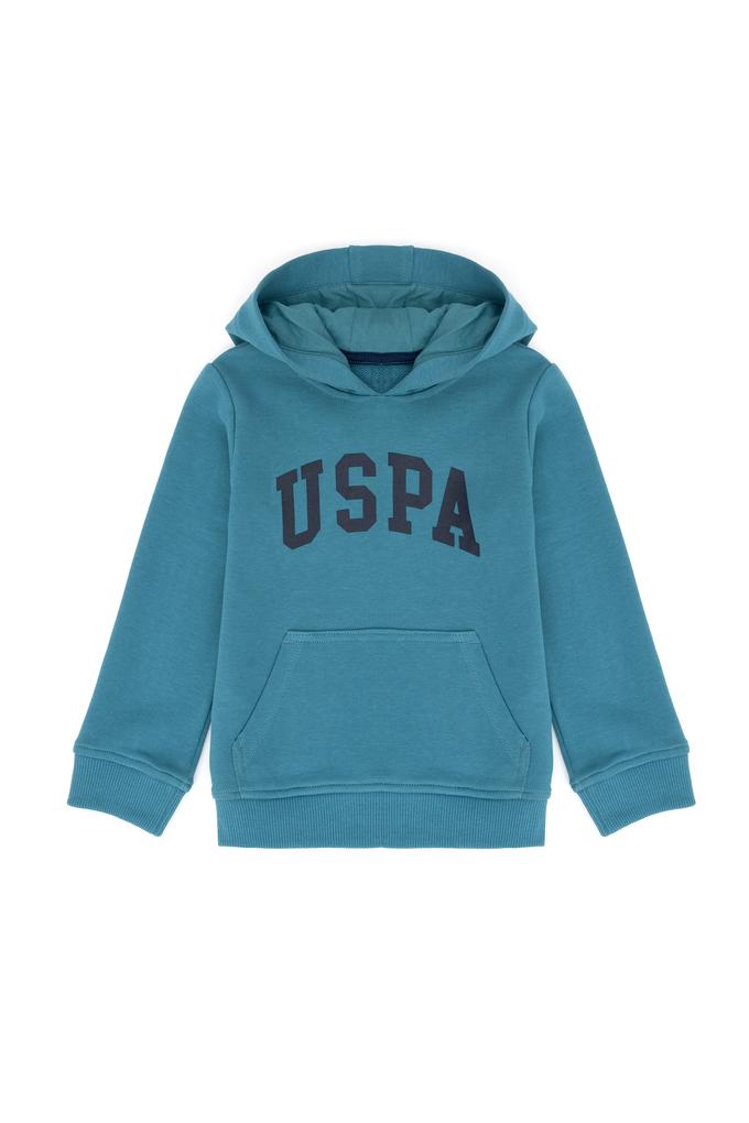 Çocuk Petrol Basic Kapüşonlu Sweatshirt