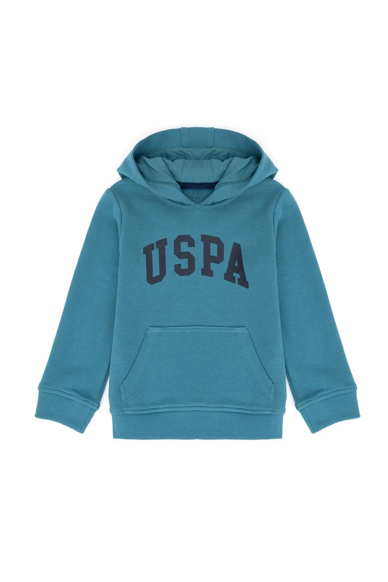 Çocuk Petrol Basic Kapüşonlu Sweatshirt