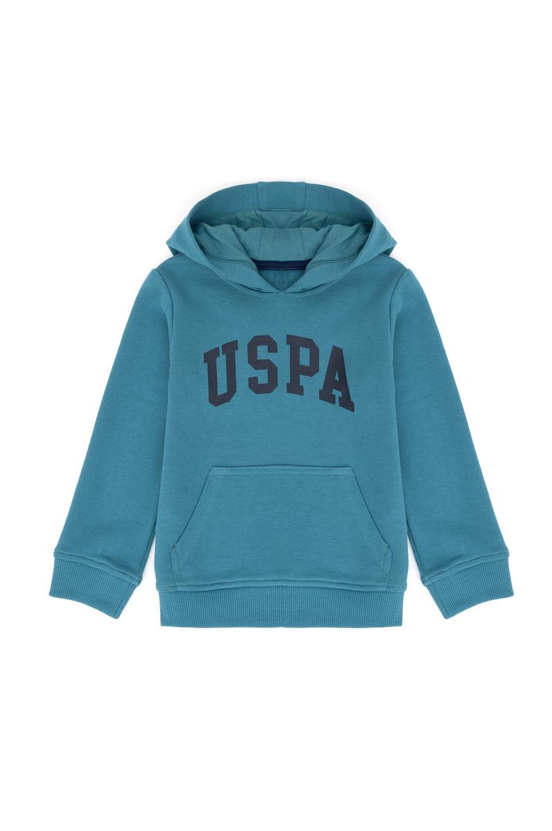 Çocuk Petrol Basic Kapüşonlu Sweatshirt