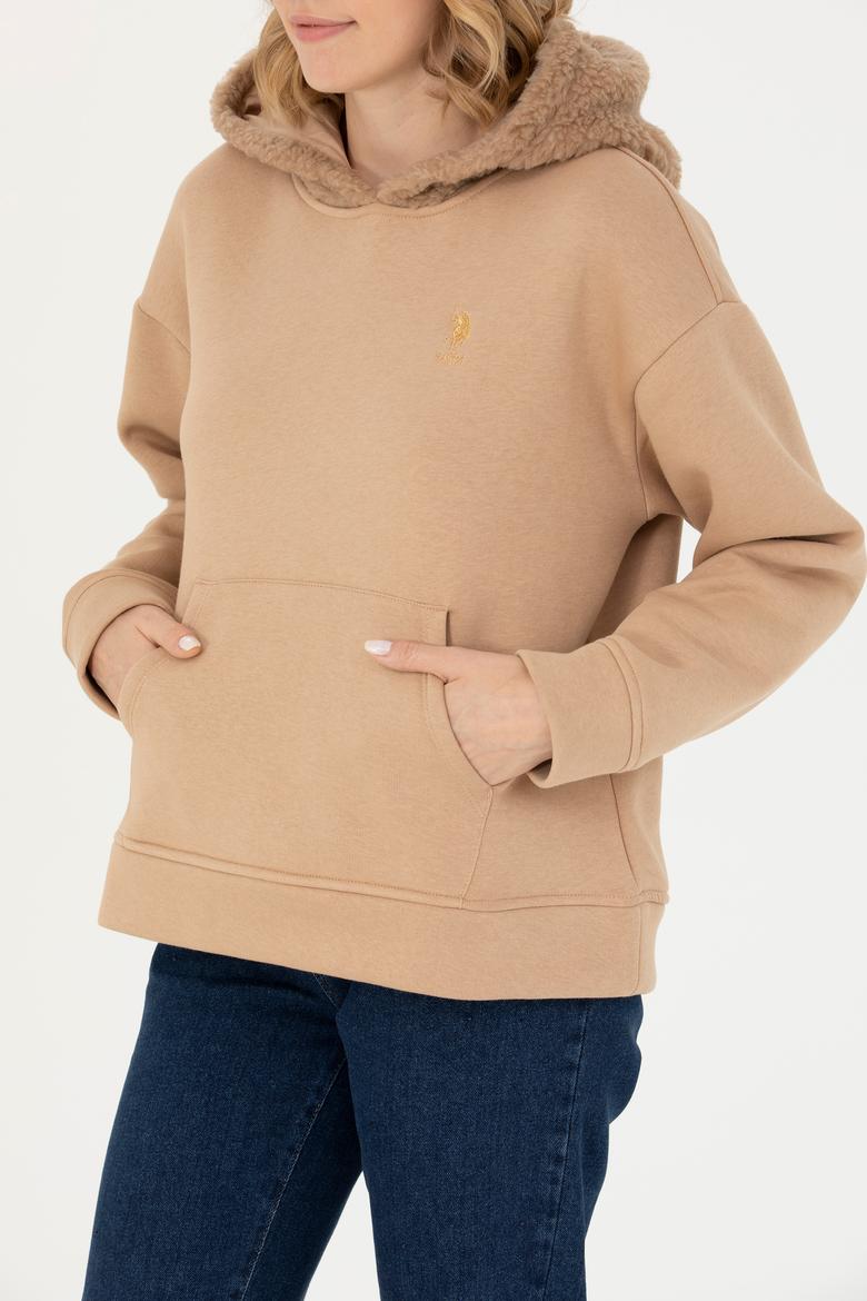 Kadın Kum Kapüşonlu Sweatshirt - 50271590004