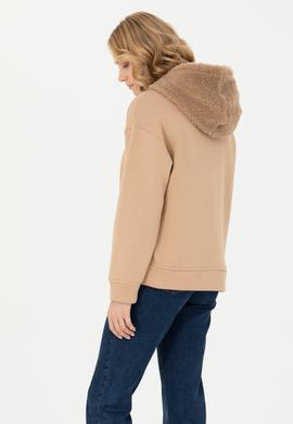 Kadın Kum Kapüşonlu Sweatshirt - 50271590004