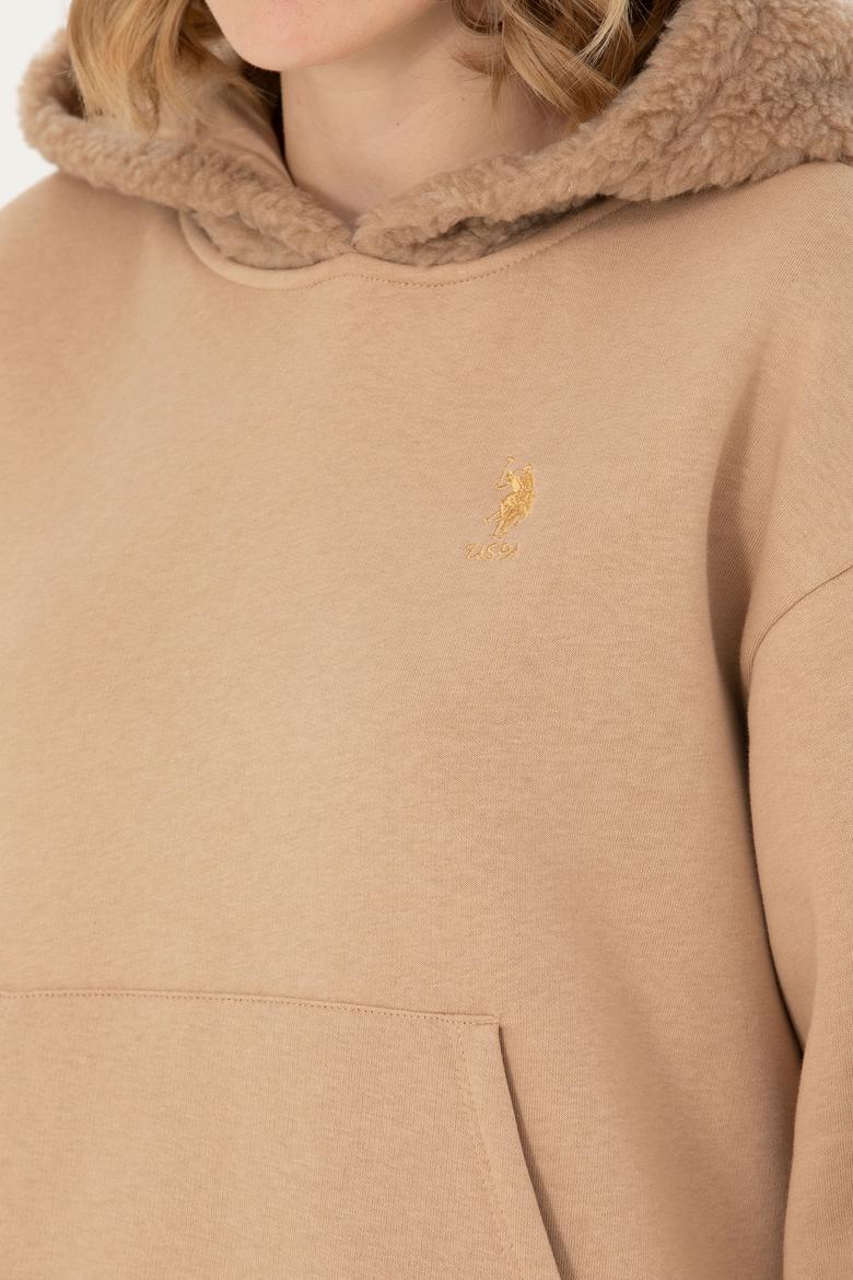 Kadın Kum Kapüşonlu Sweatshirt - 50271590004