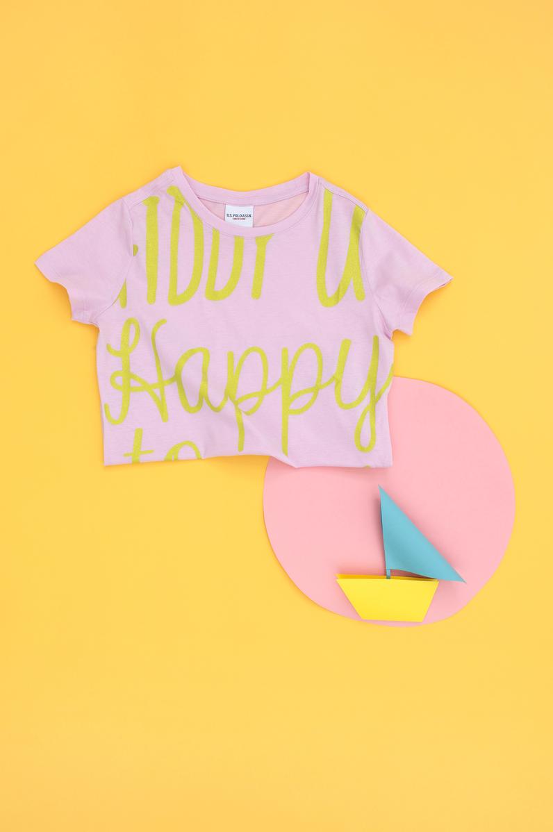 Kız Çocuk Manolya Bisiklet Yaka Tişört