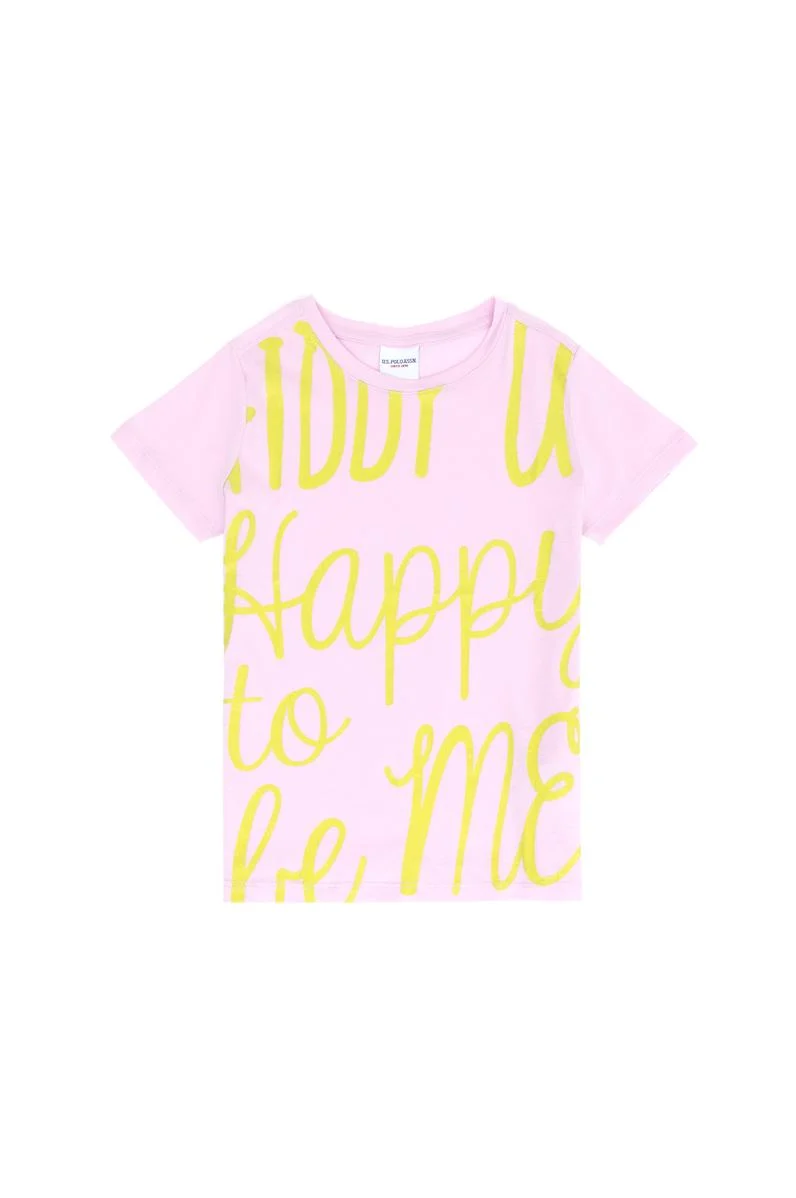 Kız Çocuk Manolya Bisiklet Yaka Tişört