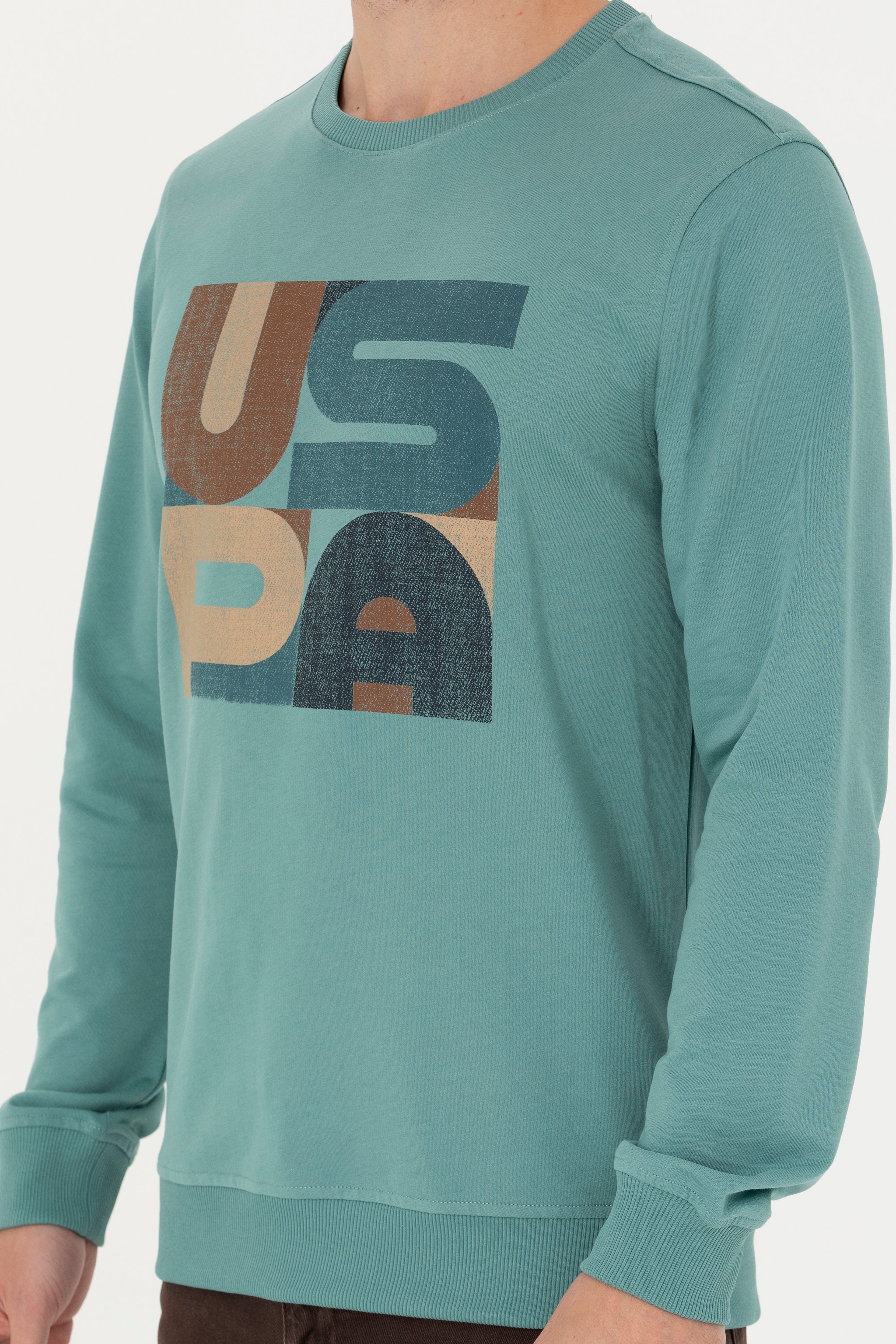 Erkek Mint Sweatshirt - Image 7