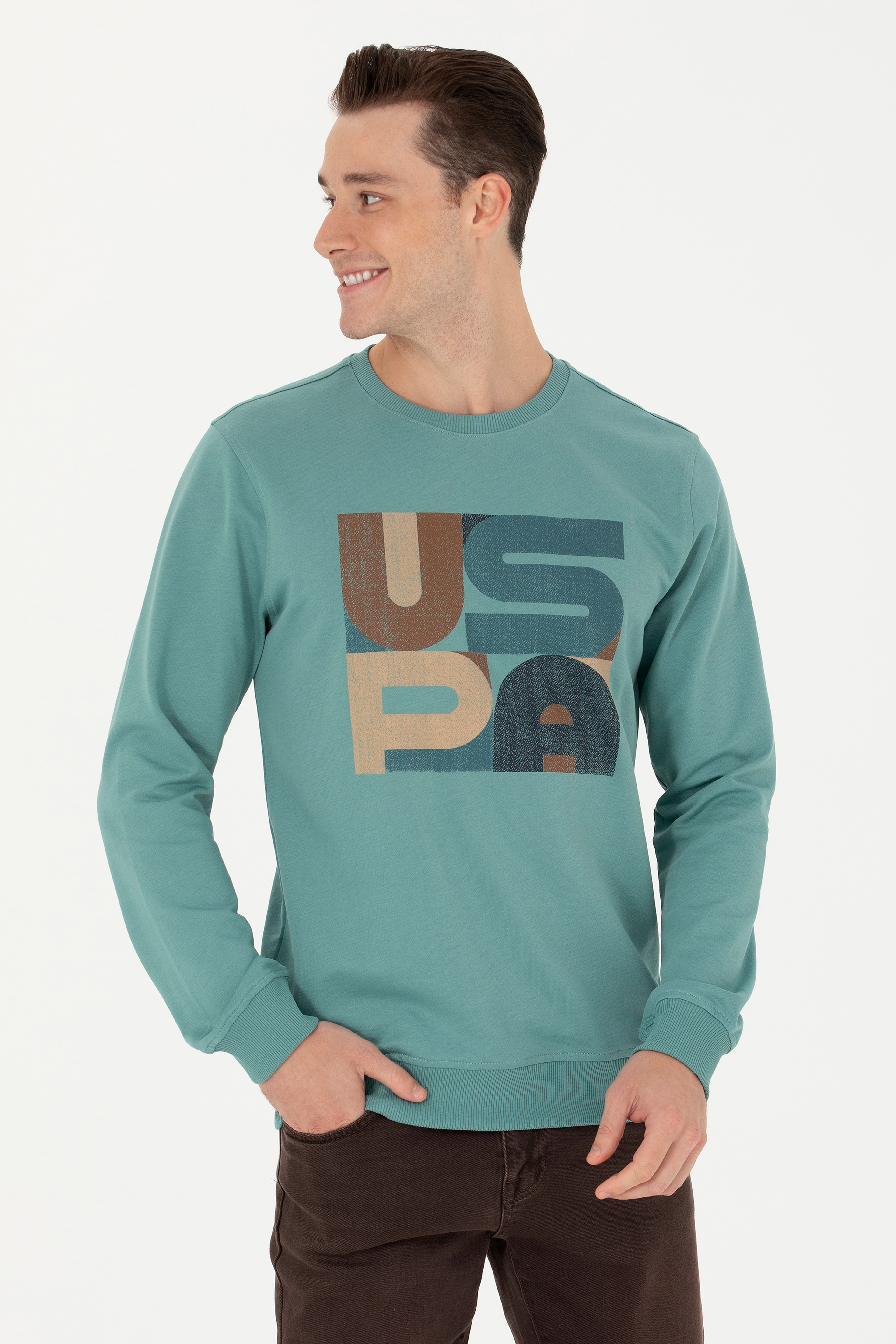 Erkek Mint Sweatshirt - Image 4