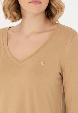 Kadın Kum V Yaka Sweatshirt - 50271543076