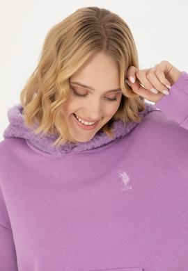 Kadın Lila Kapüşonlu Sweatshirt - 50271590030