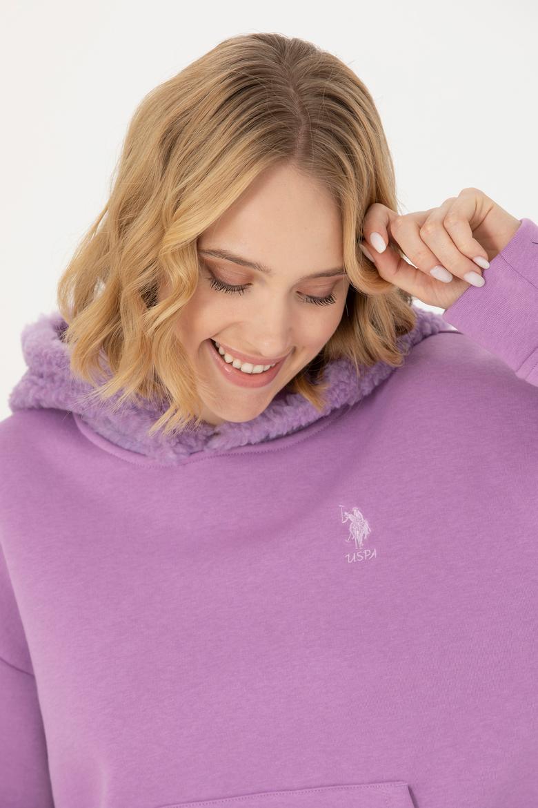 Kadın Lila Kapüşonlu Sweatshirt - 50271590030