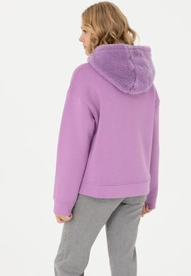 Kadın Lila Kapüşonlu Sweatshirt - 50271590030