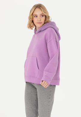 Kadın Lila Kapüşonlu Sweatshirt - 50271590030