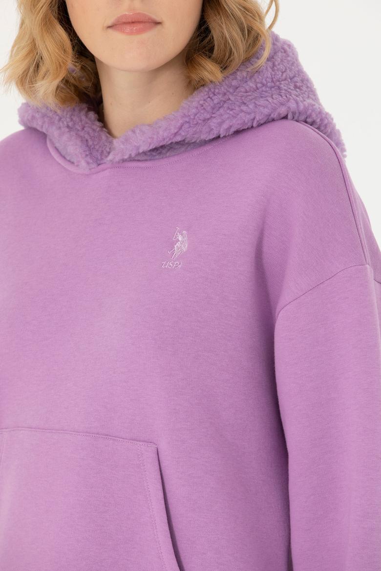 Kadın Lila Kapüşonlu Sweatshirt - 50271590030