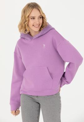 Kadın Lila Kapüşonlu Sweatshirt - 50271590030