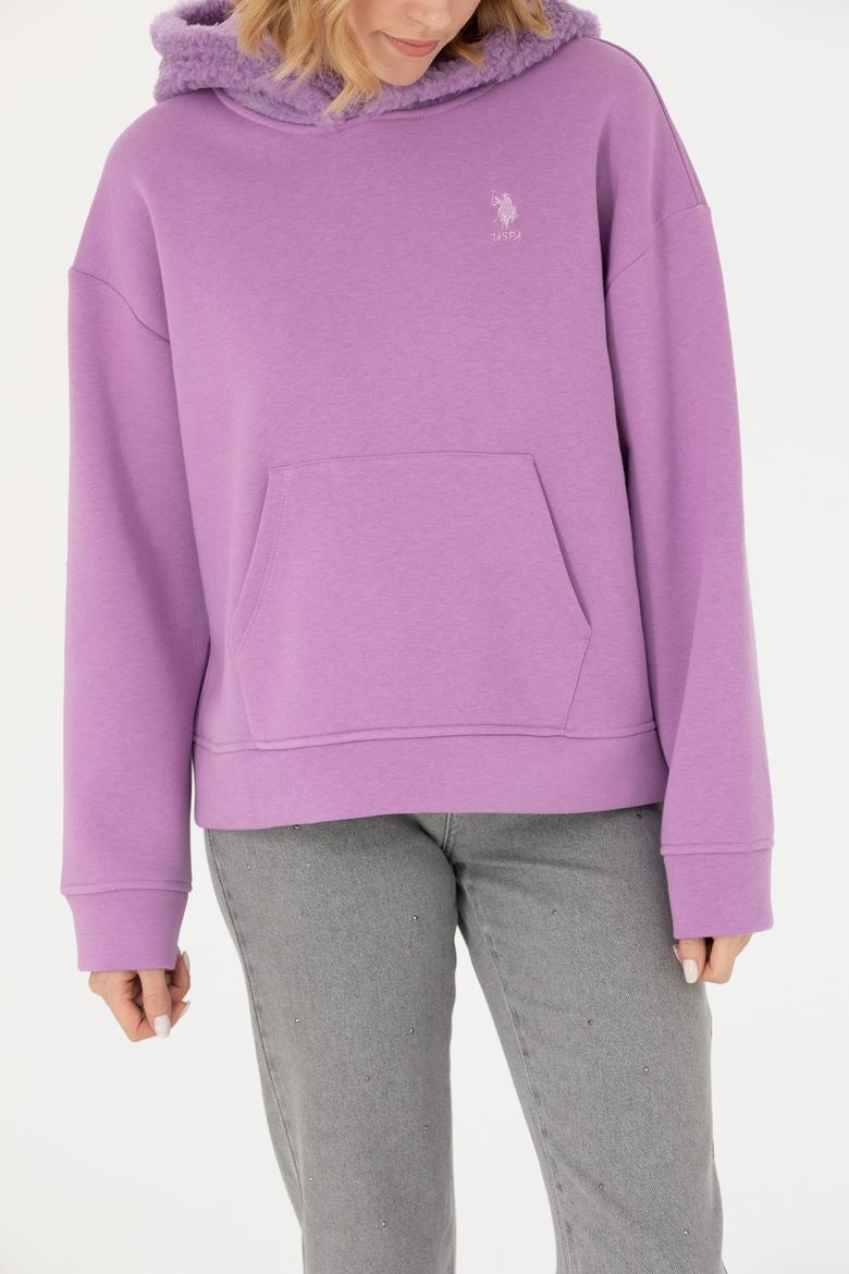 Kadın Lila Kapüşonlu Sweatshirt - 50271590030