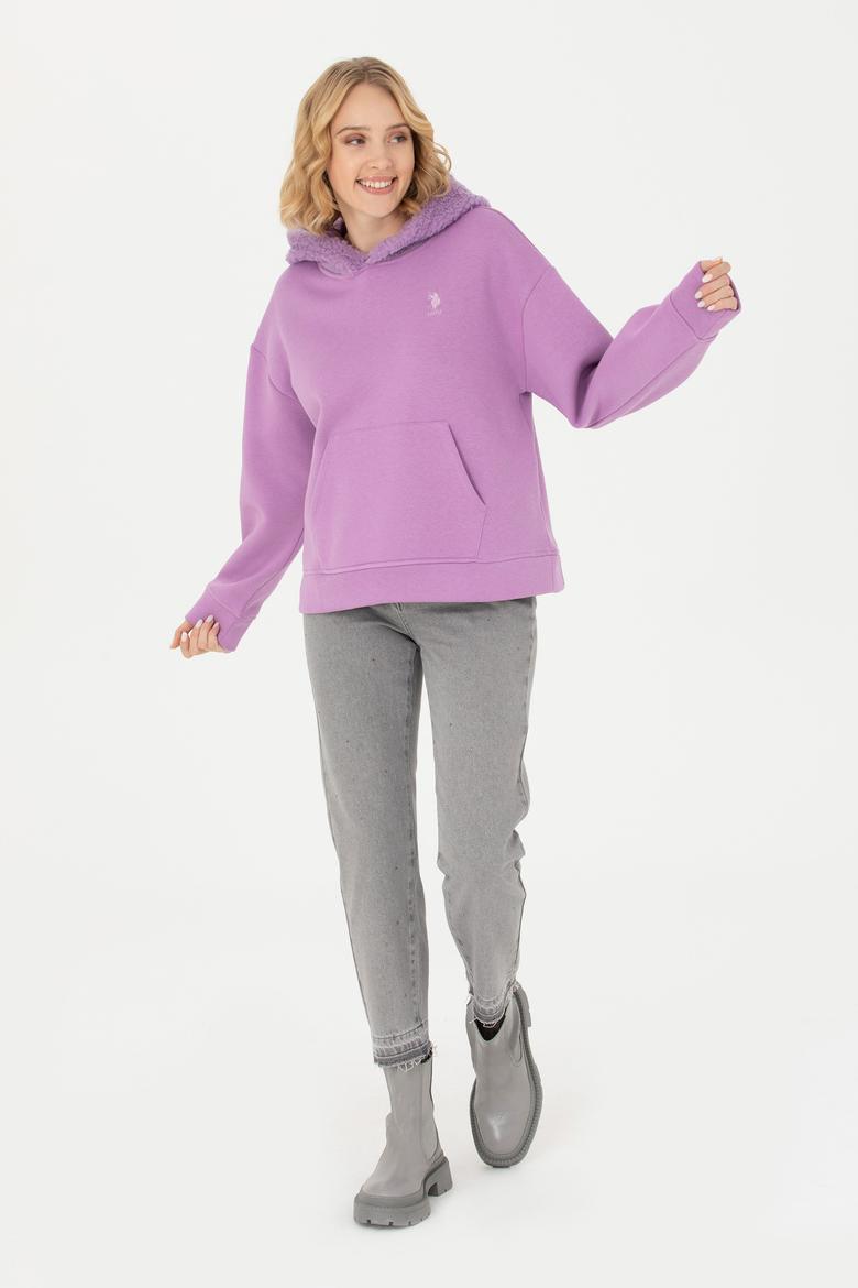 Kadın Lila Kapüşonlu Sweatshirt - 50271590030