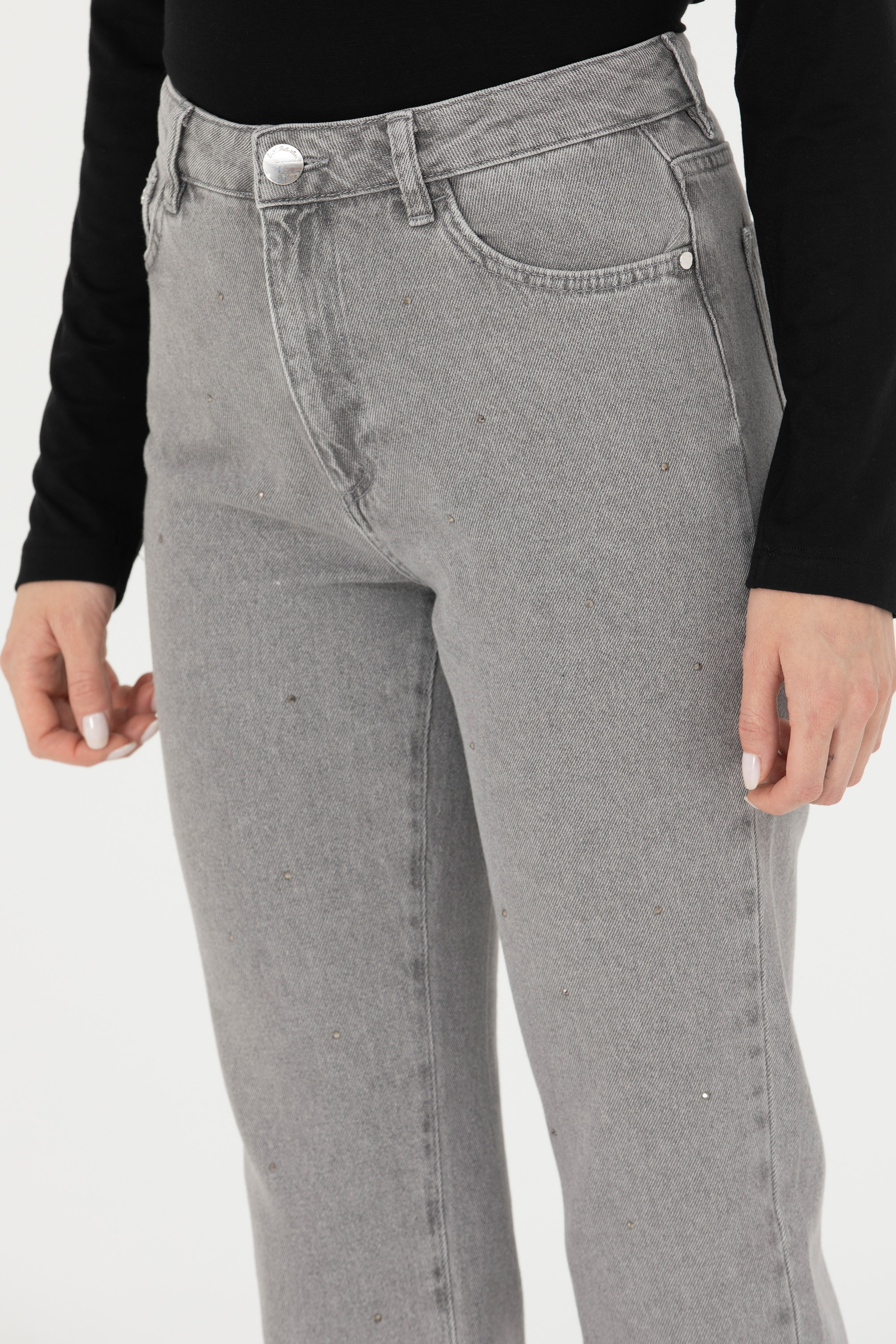 Kadın Gri Jean Pantolon - Image 6