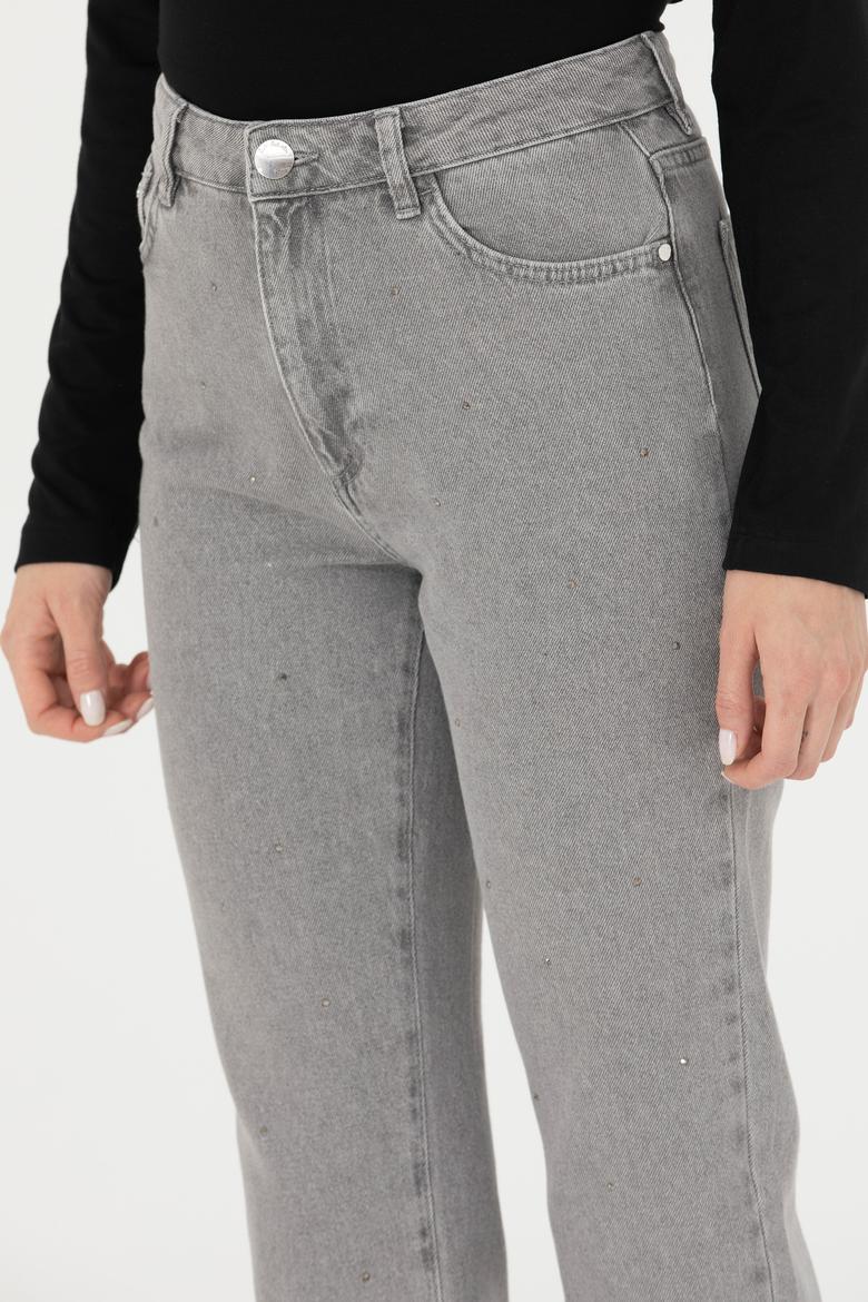 Kadın Gri Jean Pantolon - 50276328002
