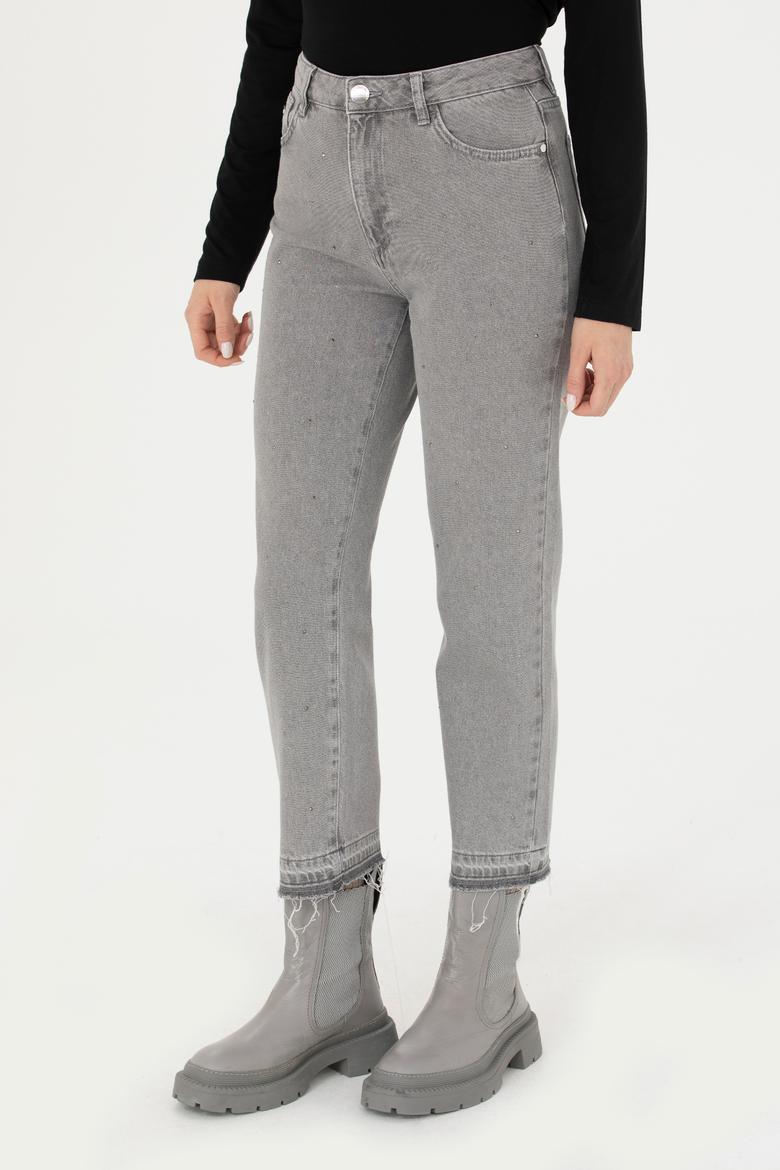 Kadın Gri Jean Pantolon - 50276328002