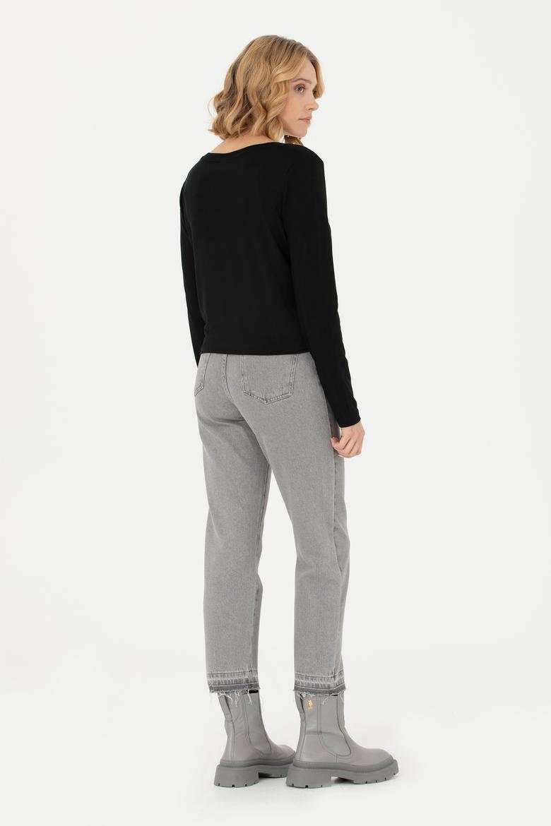 Kadın Gri Jean Pantolon - 50276328002