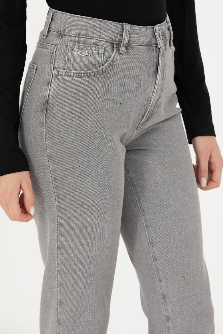 Kadın Gri Jean Pantolon - 50276328002