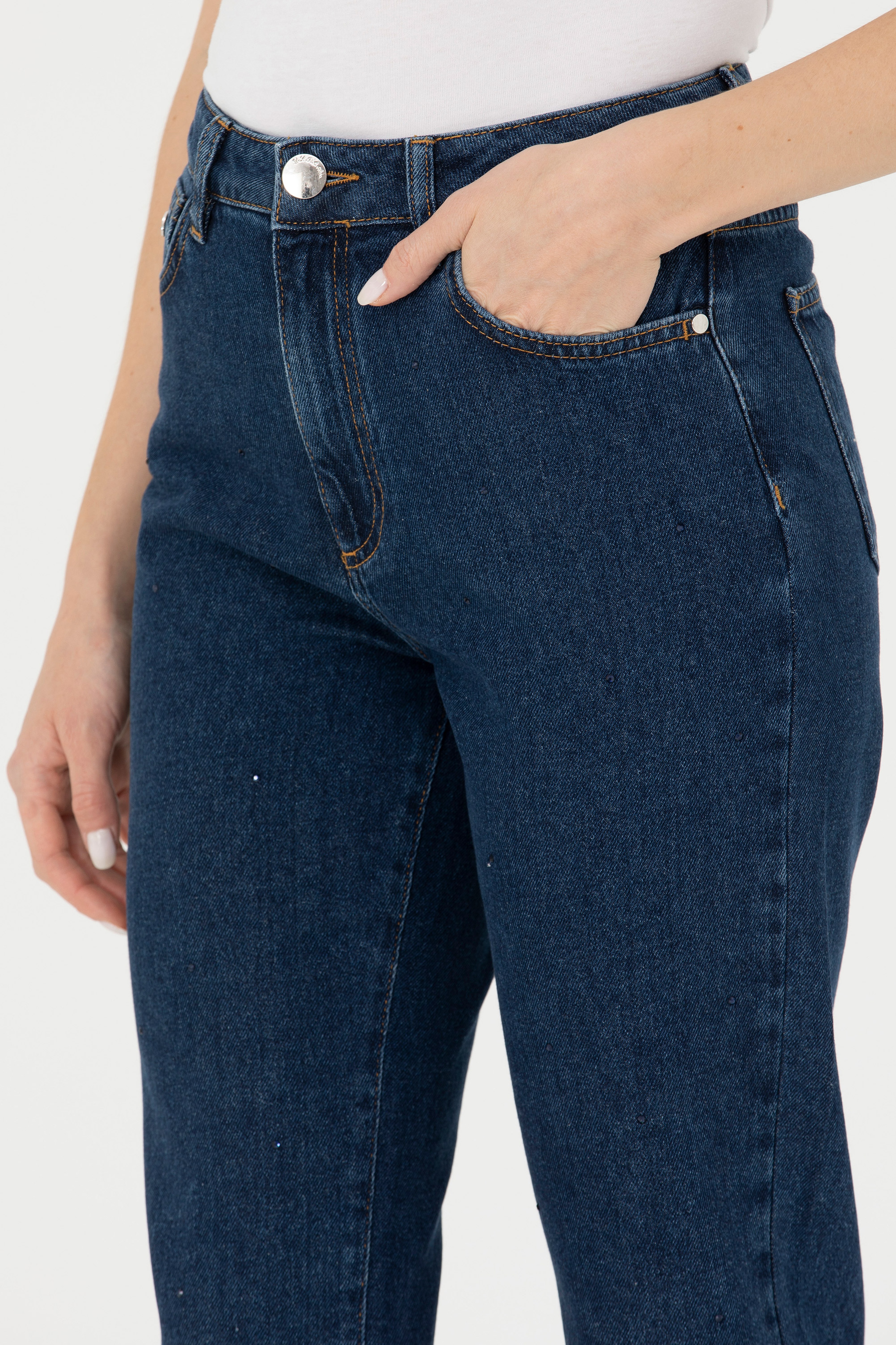 Kadın Mavi Jean Pantolon - Image 6
